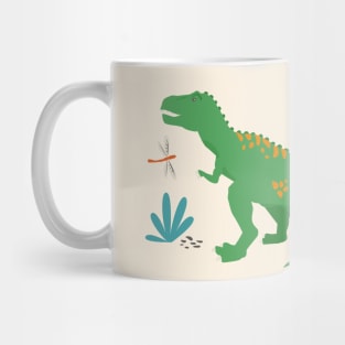 Jurassic Dinosaur in Primary Colors Mug